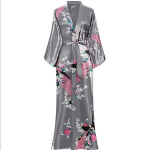 Kimono Long Robes Peacock and Blossoms Prints